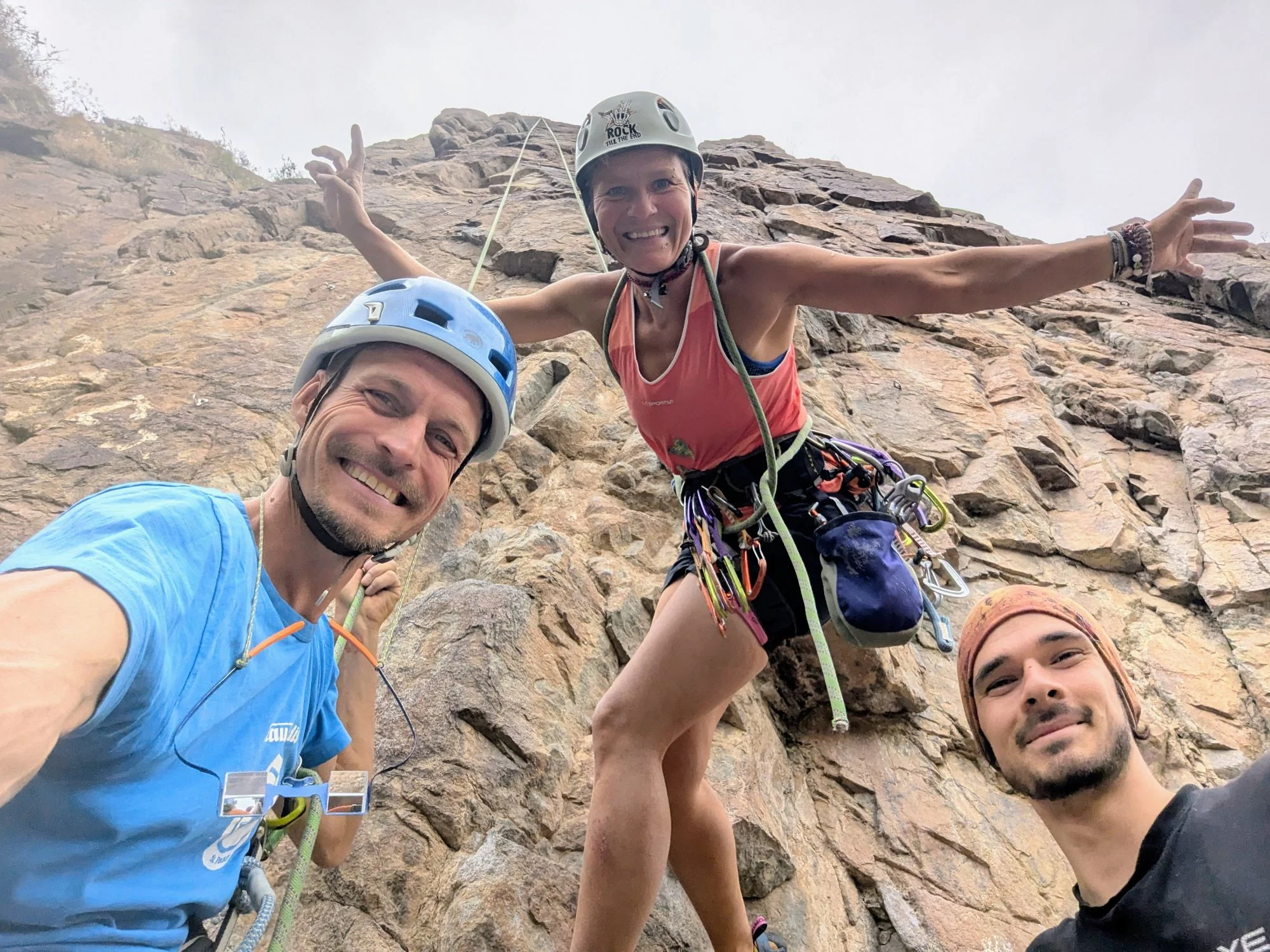 Met nice climbers from France and Kyrgyzstan and had a great time.