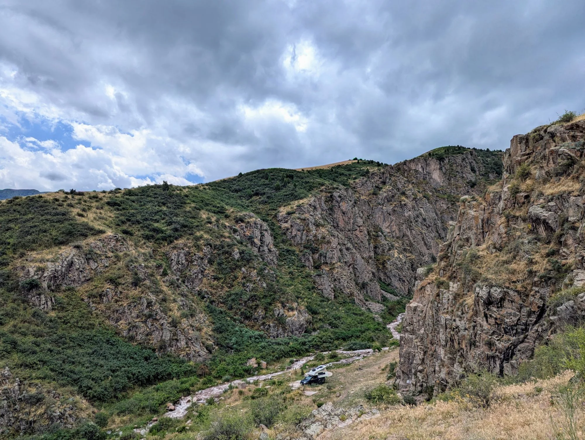 South of Bishkek we went to a climbing area.
