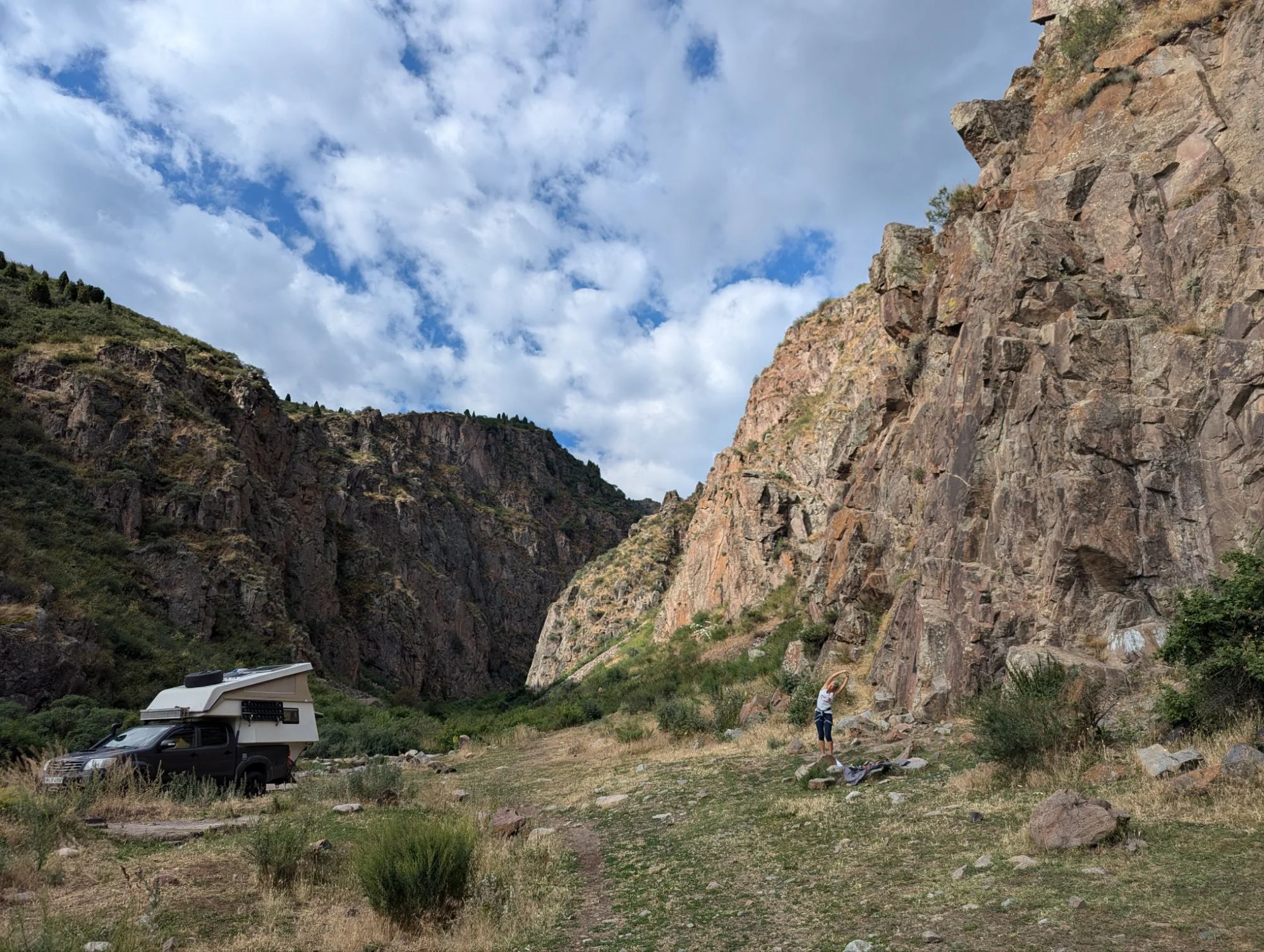 Found a camp spot right next to the climbing wall.