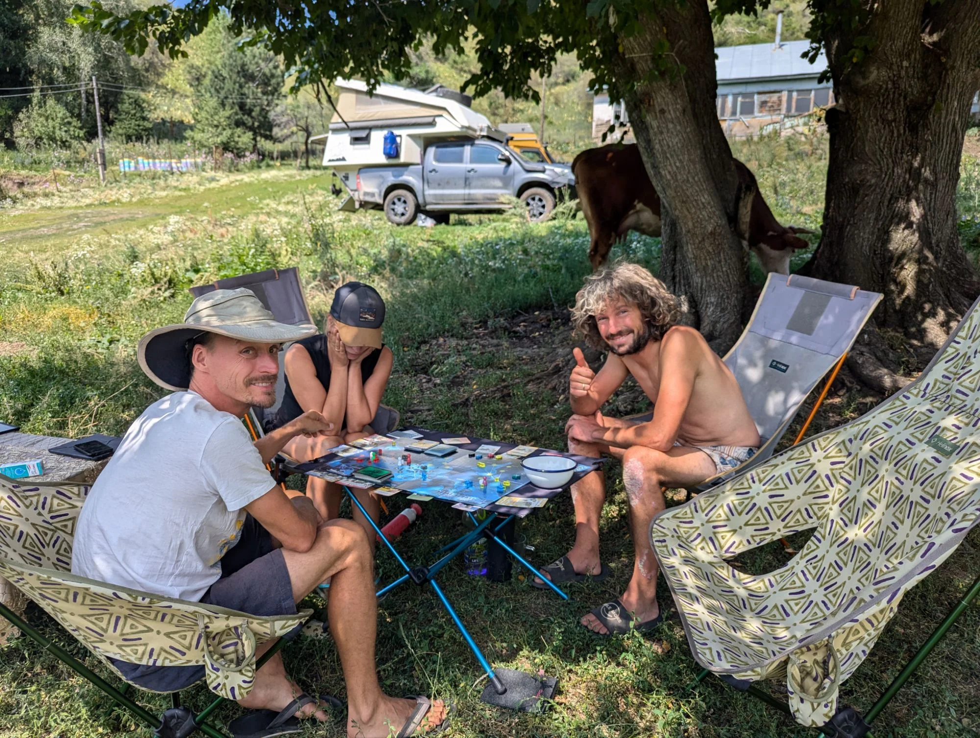In the mountains south of Almaty we met Sarah and Wouter again. We got to know them in Georgia and it was super nice to meet again, spent time together, playing Pandemic and Exploding Kittens, talking, having fun. I love these relationships with friends we met again and again. They feel deeper and it&rsquo;s nice to not talk about the same stuff again and again like we often do when we meet new people.