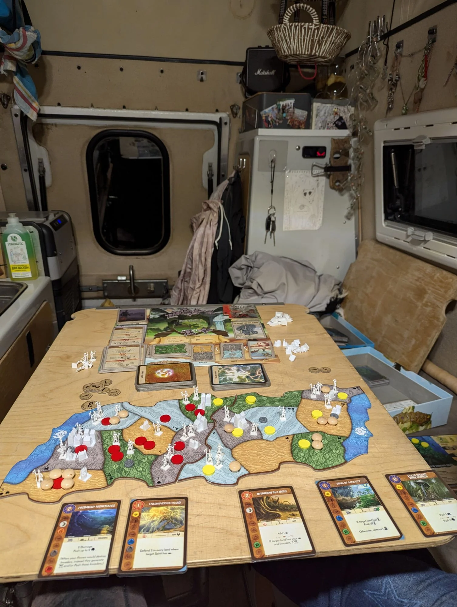And of course we played a lot of Spirit Island. My favorite board game.