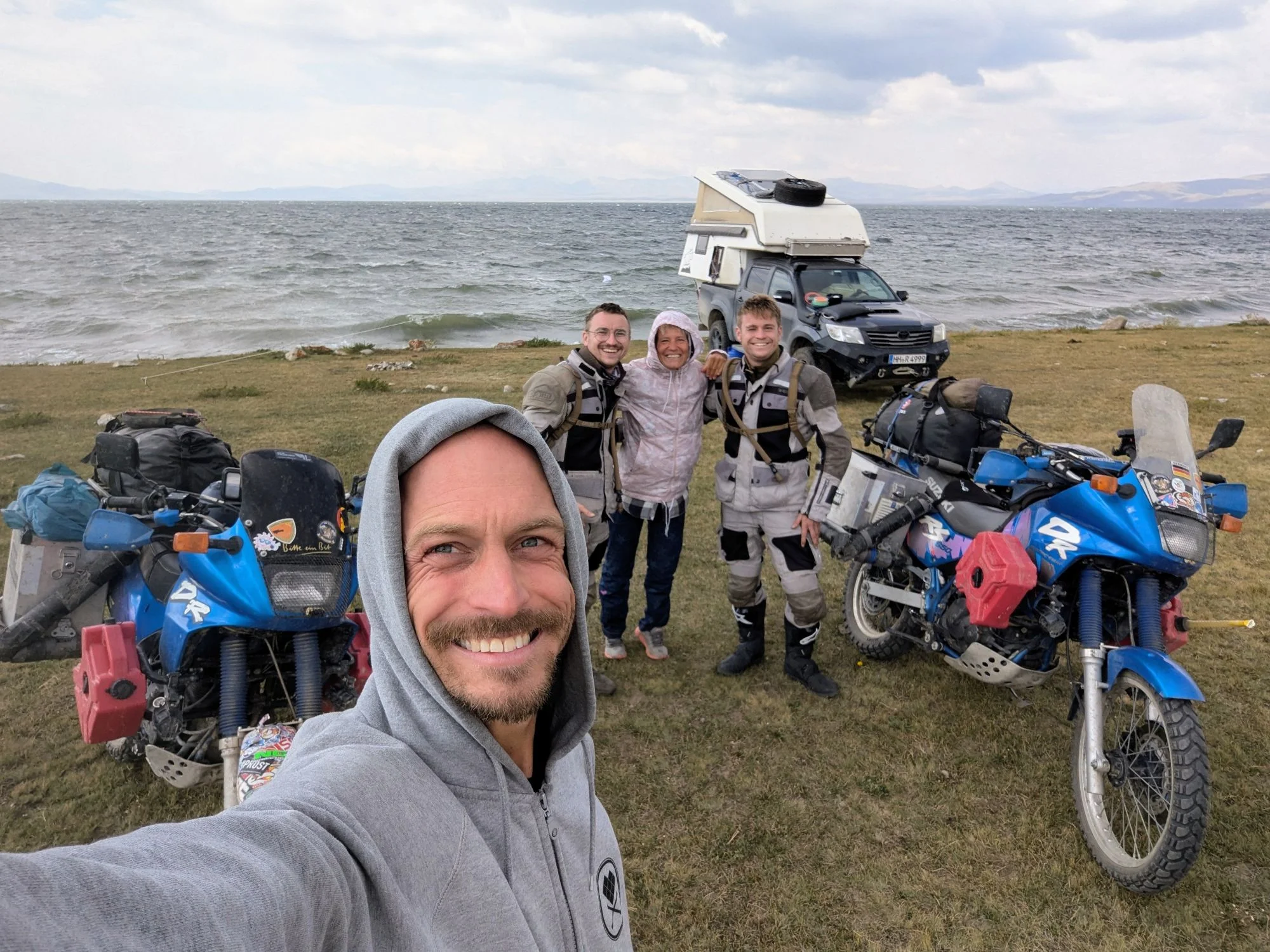 On a stormy day two young German guys on motorcycles came along and we had a good talk.