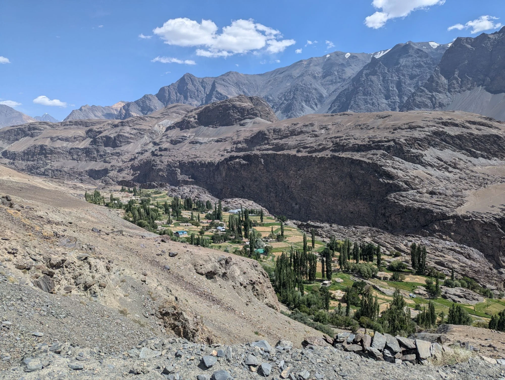 There were some oases in the rocky terrain.