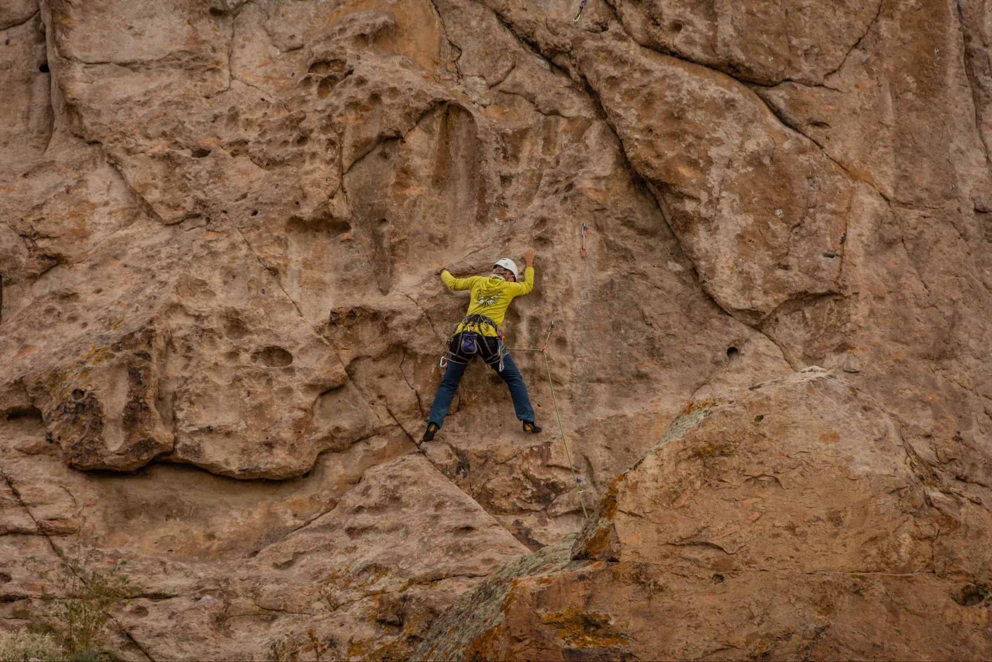 Climbing on the wall.