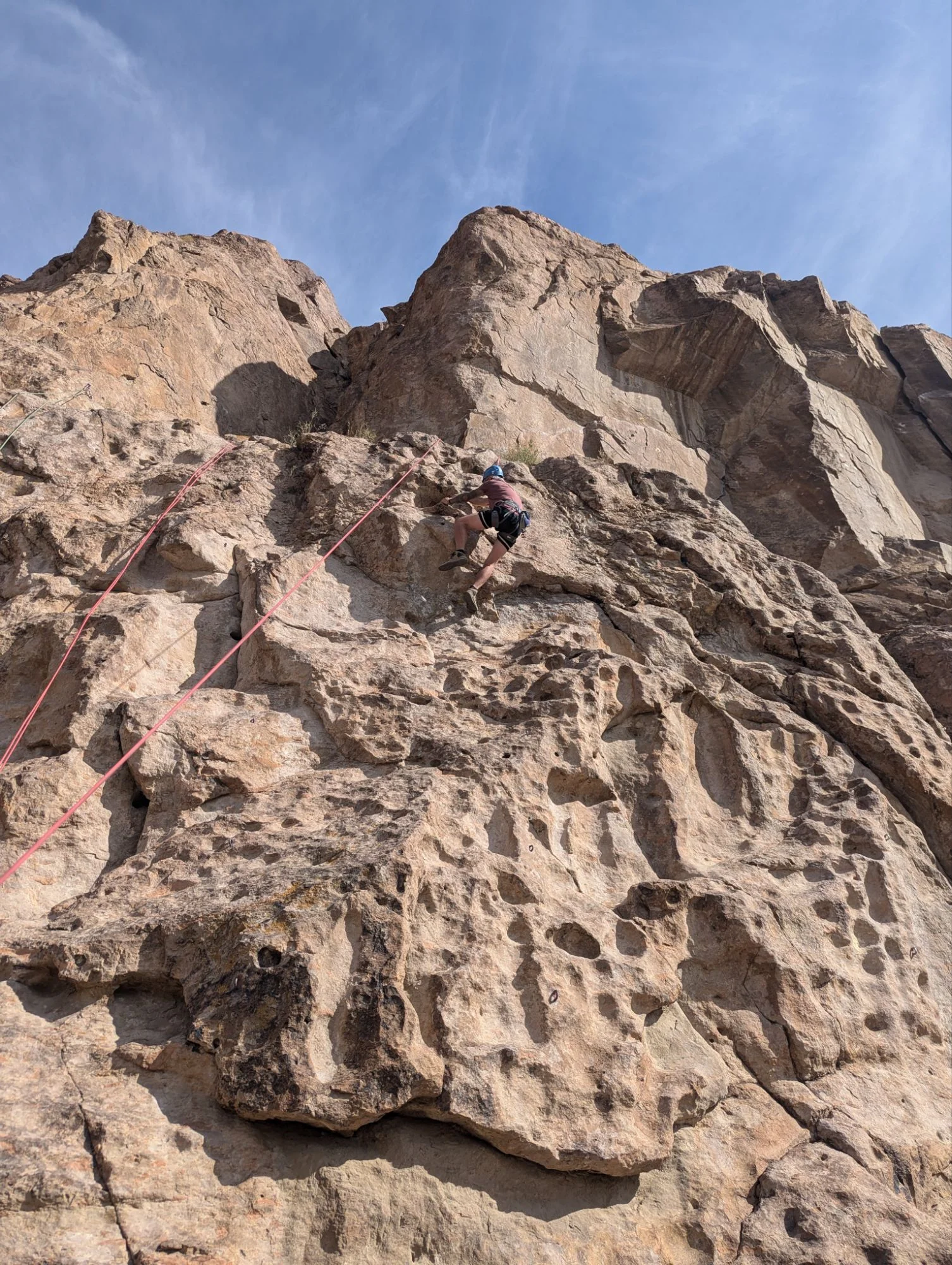 Simon visited us and although he was afraid of heights, he made his first rock climbing experience as well.