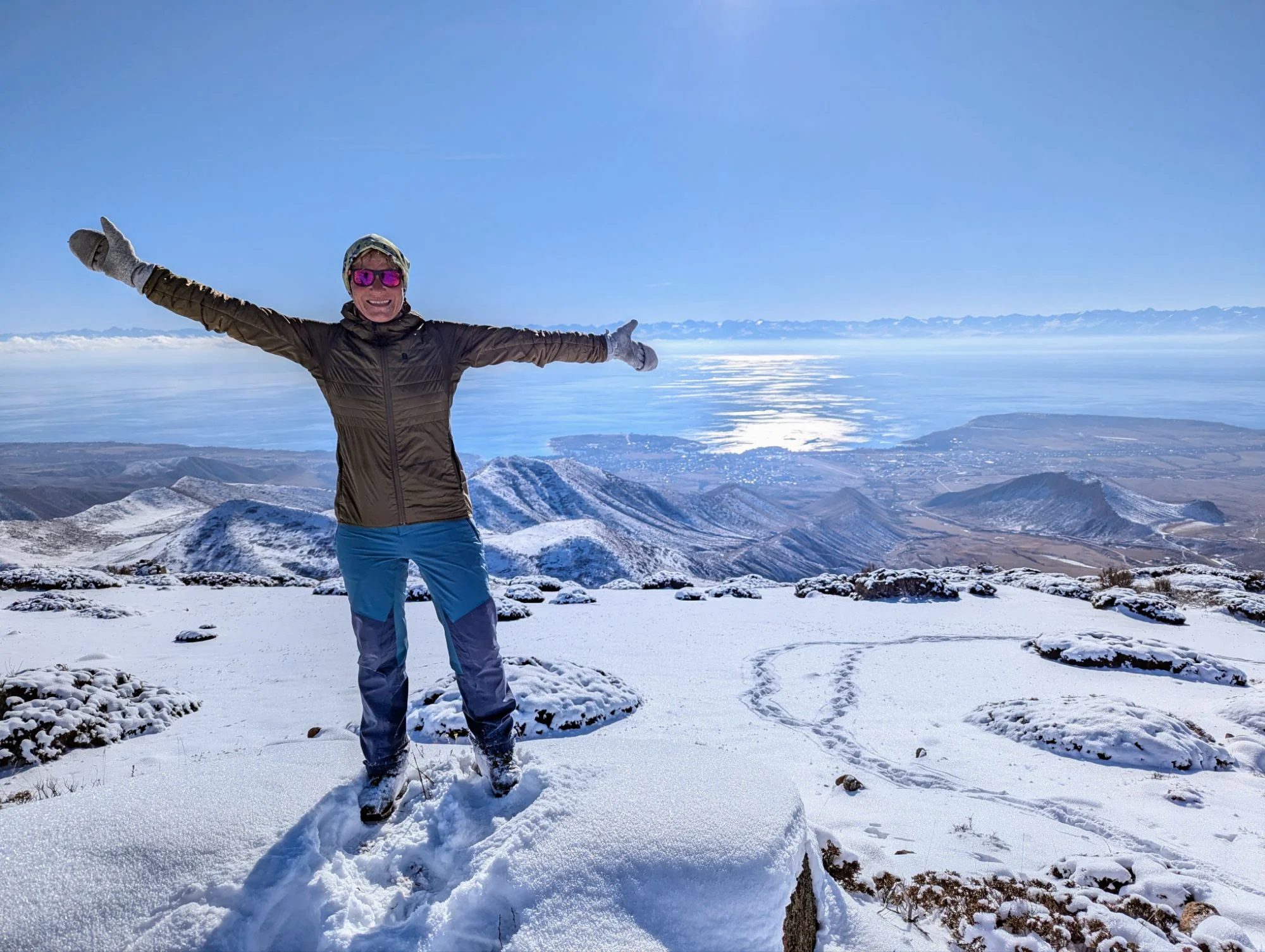 And we had wonderful views around the Issyk Kul. One of the biggest lakes in the world.