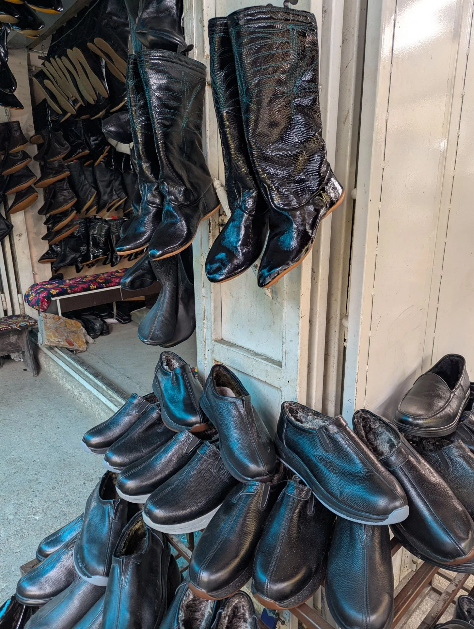 This is the way most locals deal with the snow and wet. They have inner and outer shoes which can be easily separated.