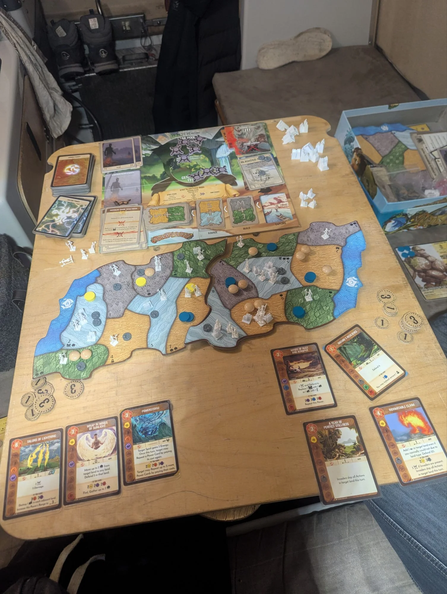 And of course we were playing our favorite board games. This round of Spirit Island was crazy but still we won!