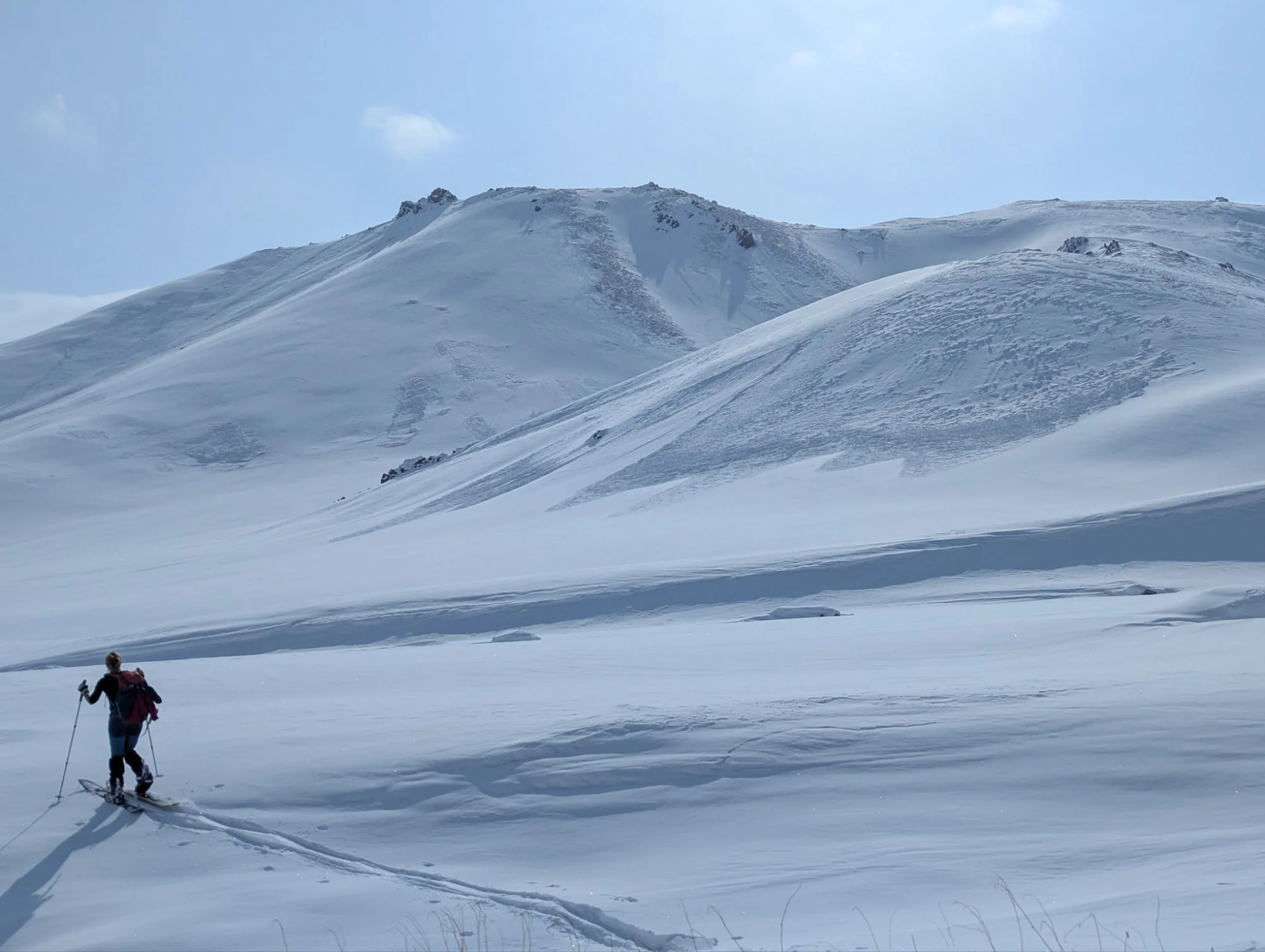 We did another ski tour and this one was very exhausting because the snow was so light that I sunk in it even with my snowshoes. Sometimes waist deep.