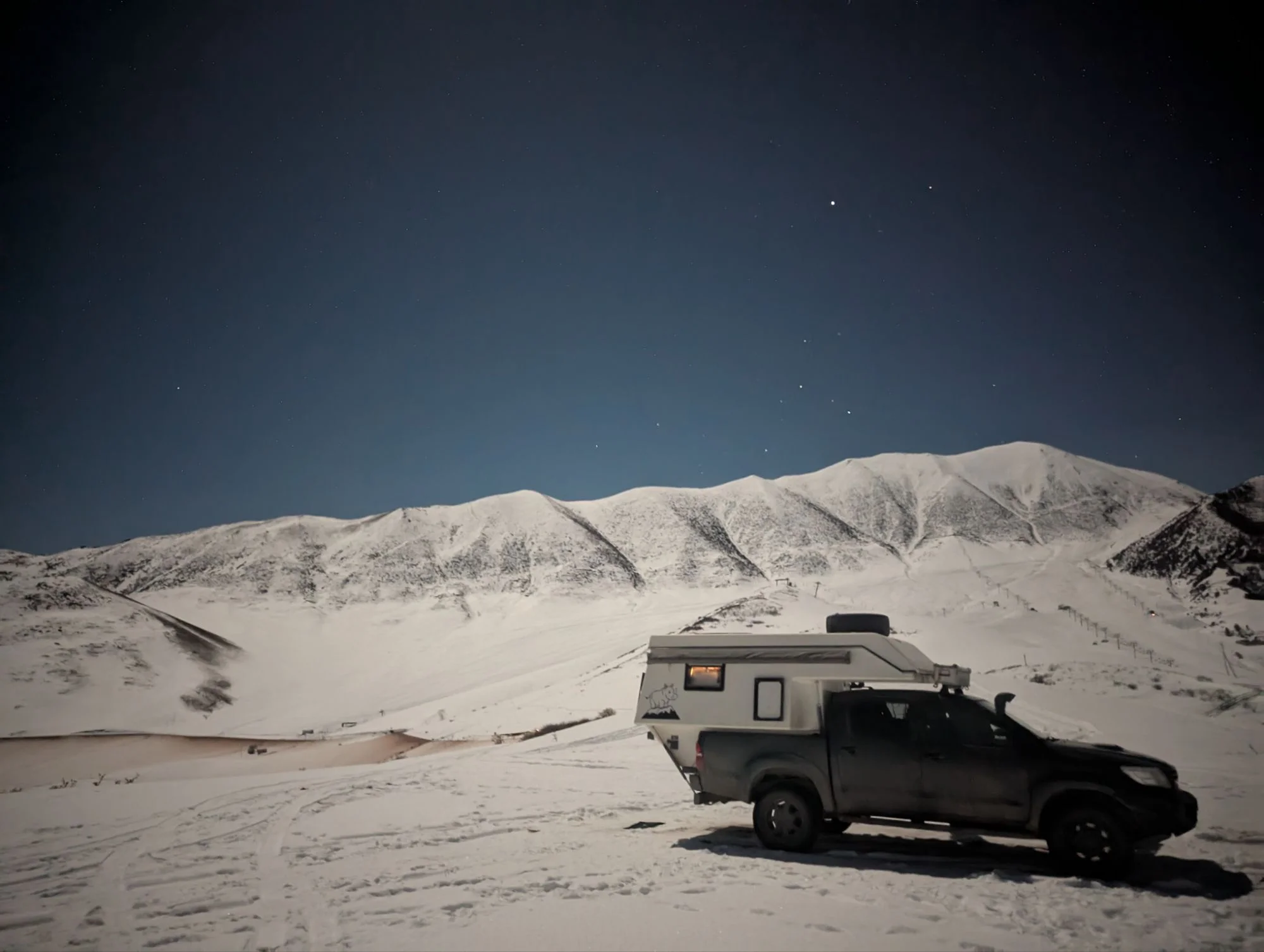 After the city, we found a very nice camp spot up the mountain near the biggest ski resort around Bishkek and one of the biggest in the whole country.
