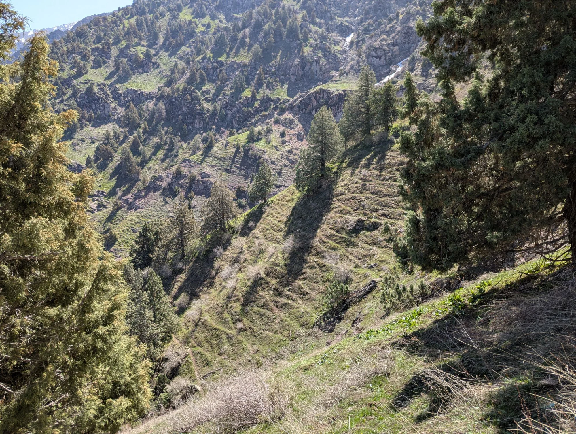 The way back to Rosinante was mostly pathfinding in the labyrinth of goat trails. Here are our tours on komoot: day one, day two.