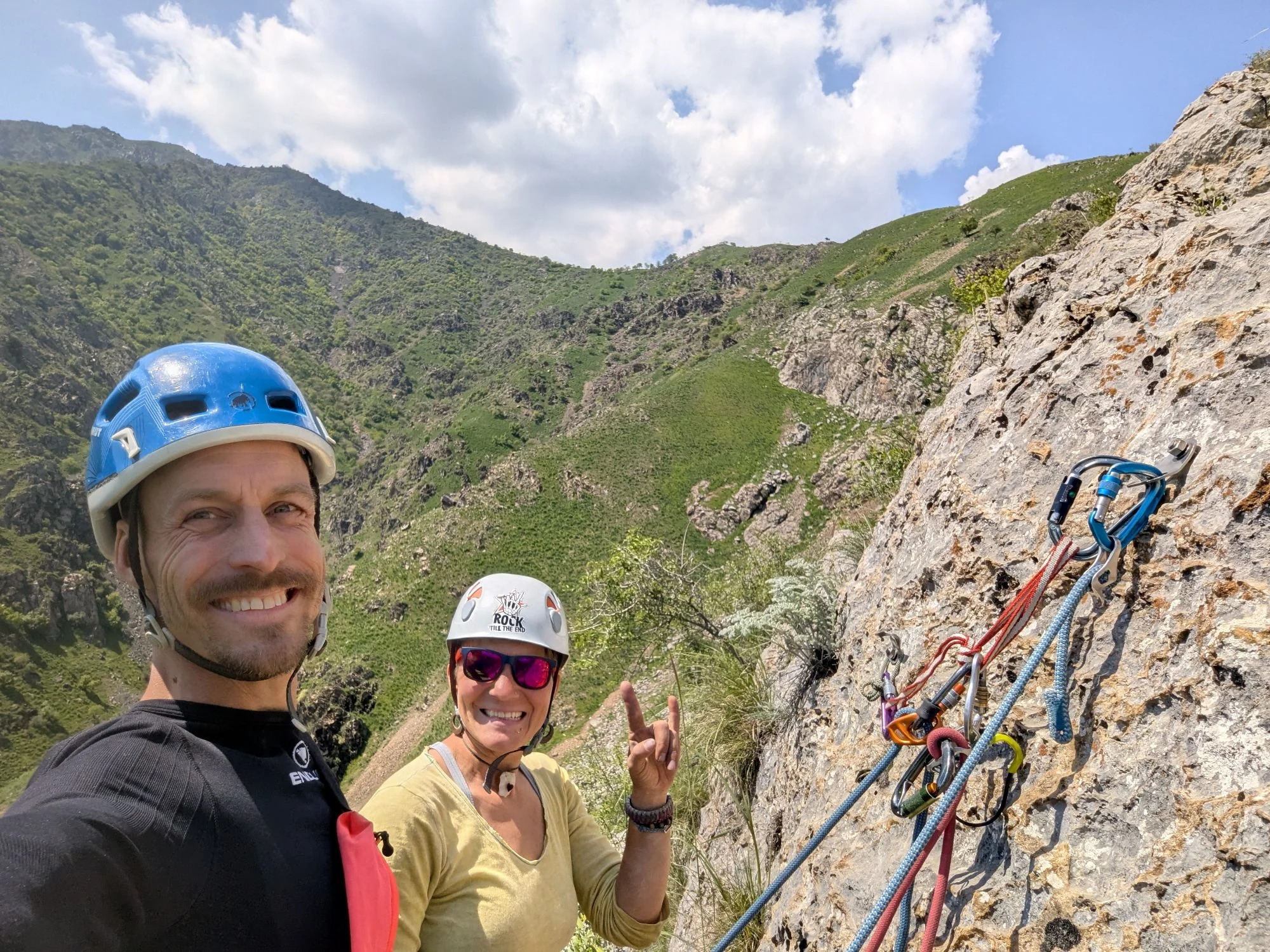With the multi pitches, it&rsquo;s possible to reach the 110 m high top of the crag.