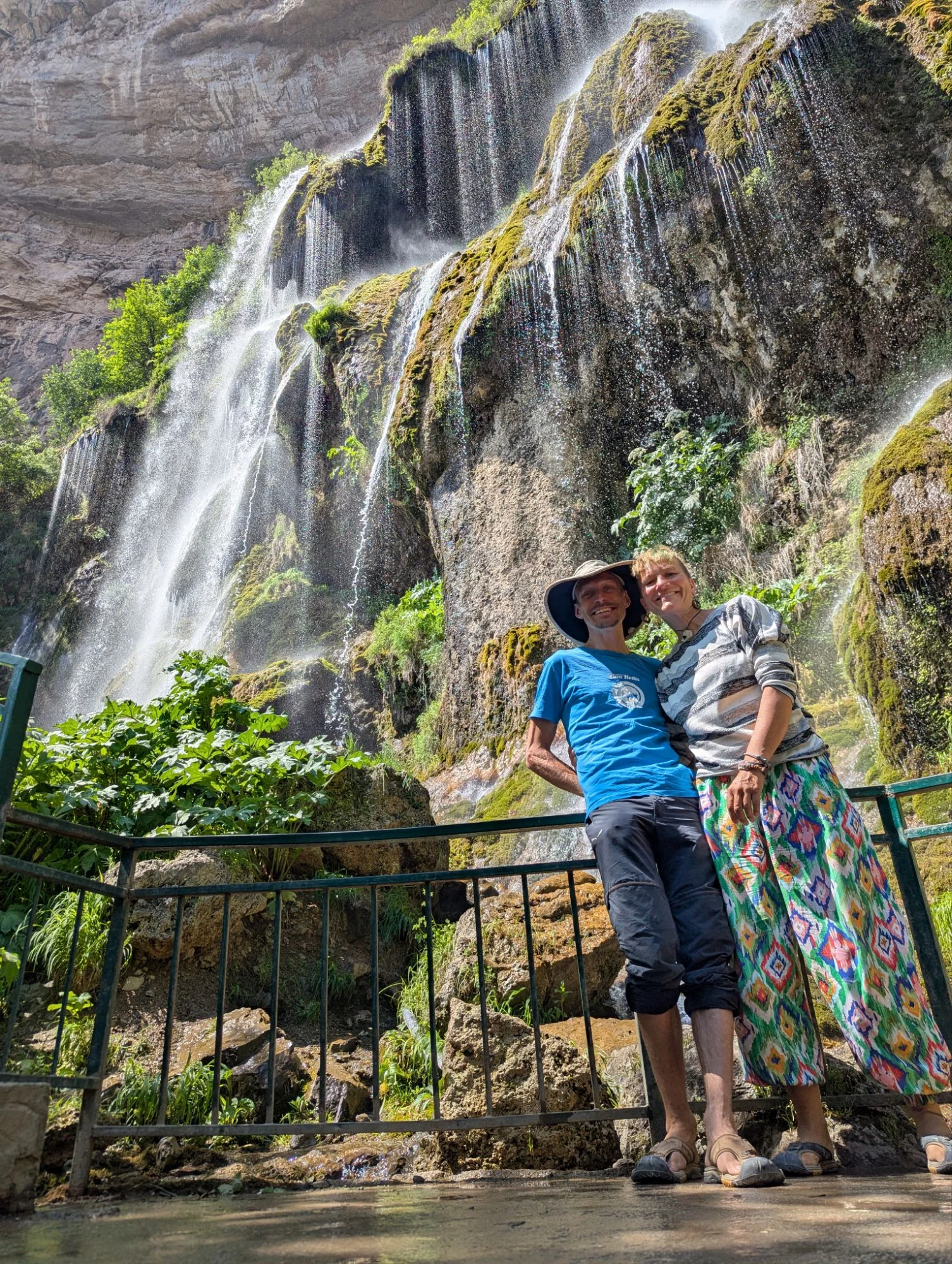 A beautiful waterfall.