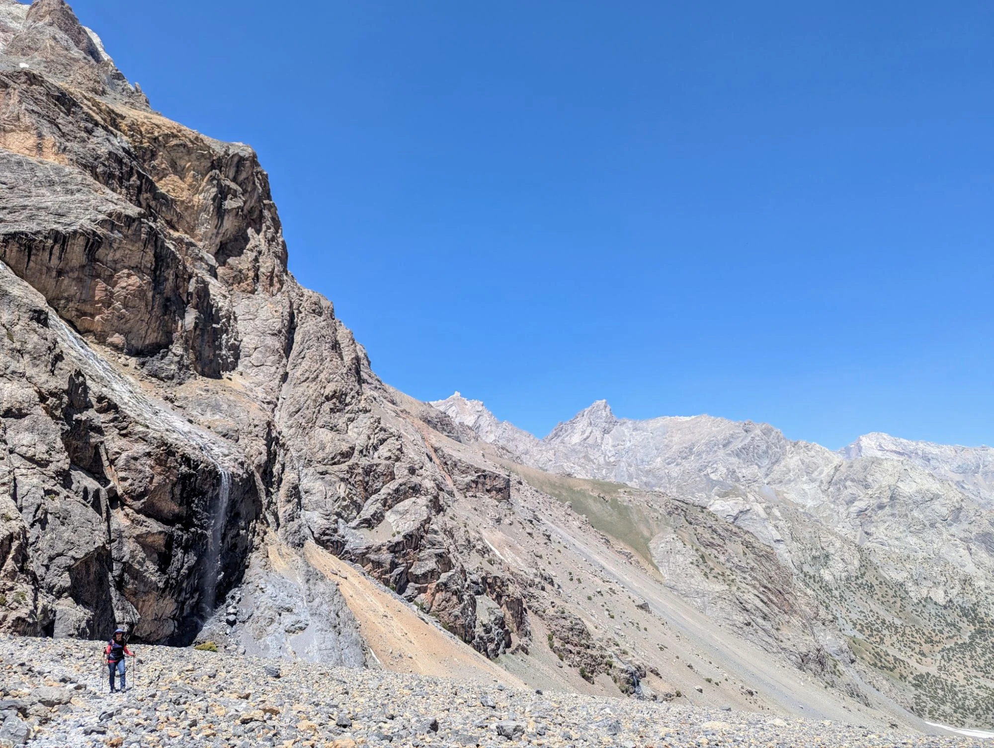 In the first part of the hike went a big group with a guide. But on the mountain pass, we met nobody.