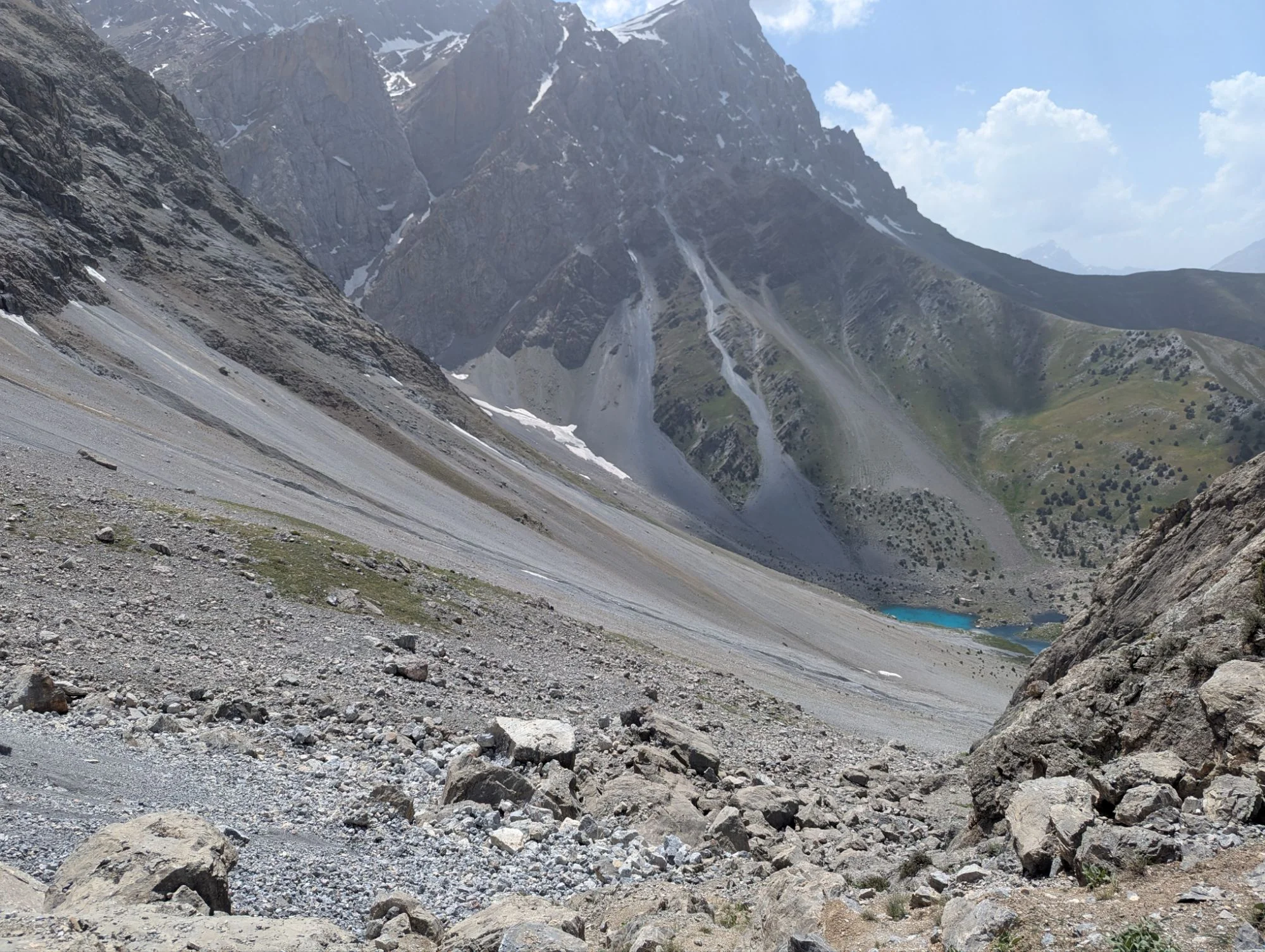 With serious gravel and rock parts and some small rockfall.