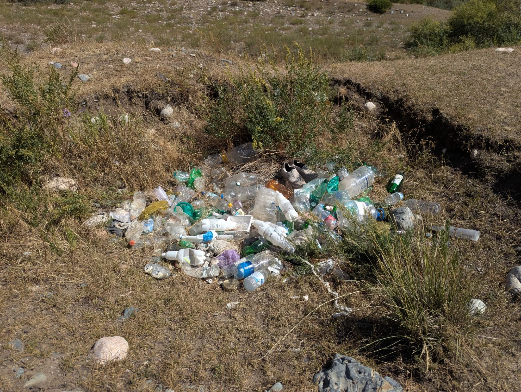 The ordinary way to treat the trash: smaller or bigger holes that get filled up and closed when full. Sometimes extending the capacity by burning the trash 🔥