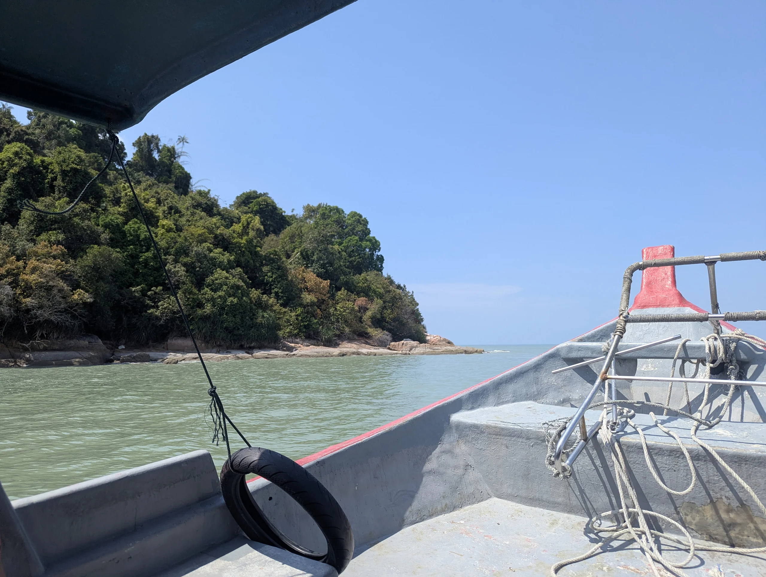 The other day, we went to the monkey beach.