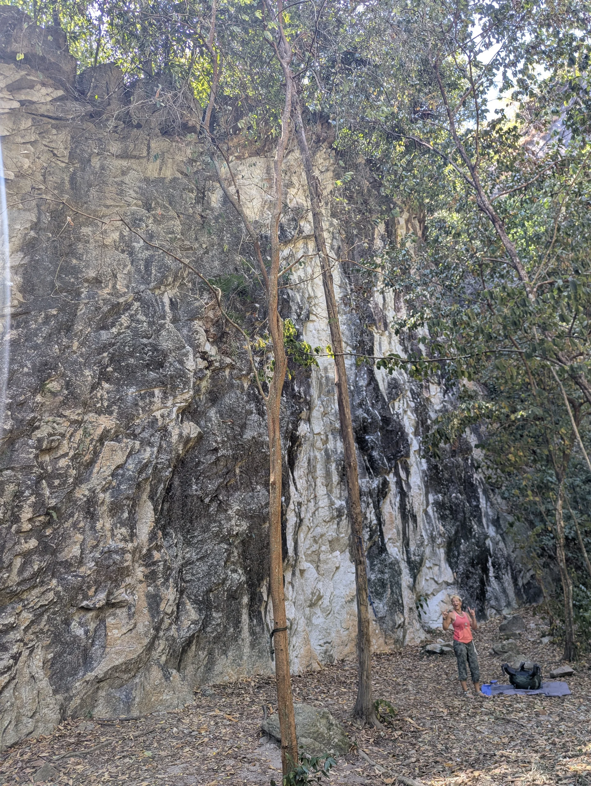 Not too many routes, but a lot of shade and very silent. And of course it felt very good to climb again! The wall was very different than the other ones we had already visited in Malaysia: less tufa, more rock slaps.